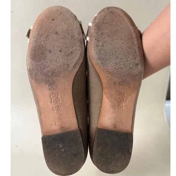 MICHAEL Michael Kors Flats Tan White Peep Toes Size US 5.5 MSRP 300$‎ - Image 4