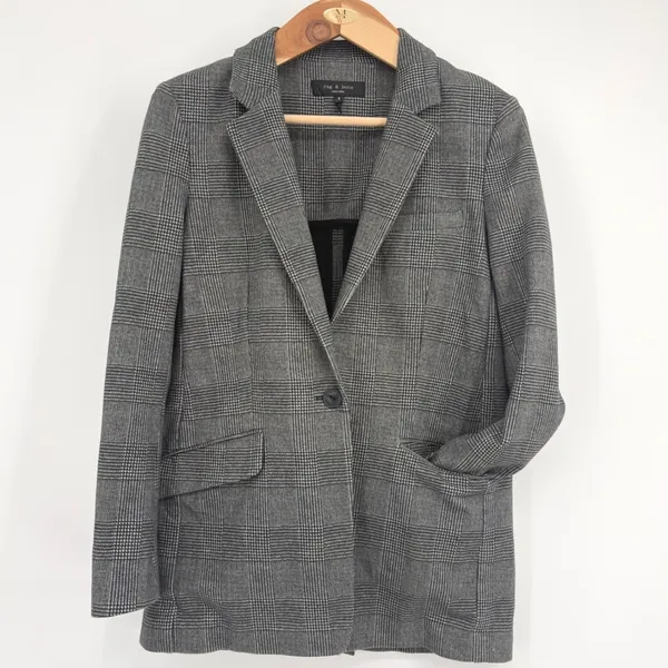 Rag & Bone Glen Plaid Blazer Parisian Workwear Office Core Capsule Wardrobe Sz 8 - Image 4