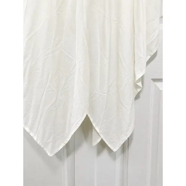 Elan White Sheer Asymmetric Handkerchief Hem Slip Dress Boho Resort Midi Medium - Image 3