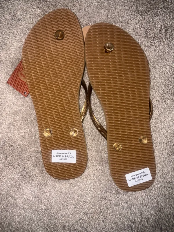 Havaianas Women’s Flip Flops - Brown with Metallic Gold Straps - Image 5
