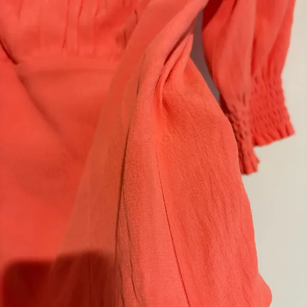 aritzia wilfred pandora puff sleeve smocked blouse fresco pink‎ size small - Image 6