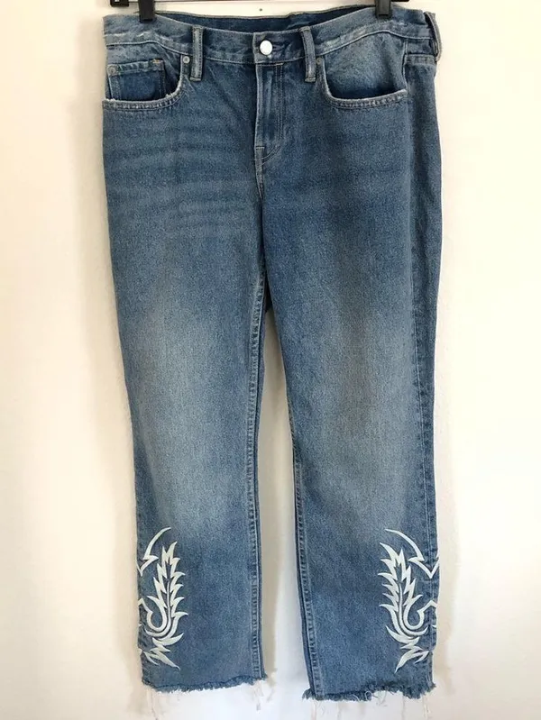 All Saints Mazzy Embroidered Blue Jeans W29 - Image 4
