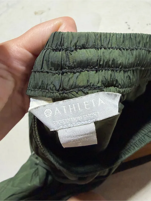 Athleta expedition Dark Green Athletic Drawstring Shorts 2 - Image 4