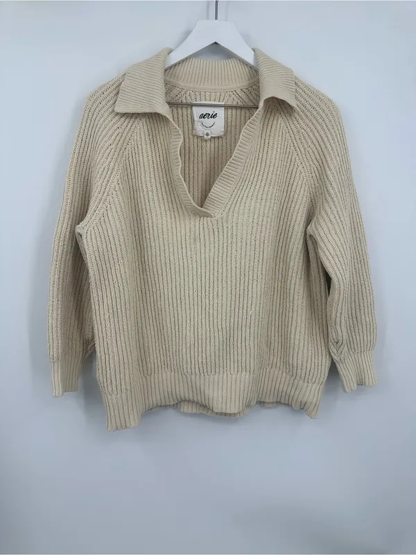 Aerie Sugar Rush Chenille Sweater Size XS Boho Cozy Loungewear - Image 4