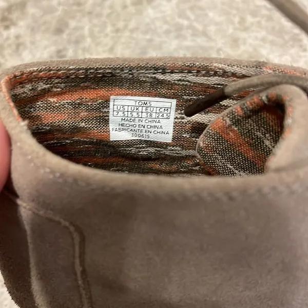 Toms Kala Desert Wedge Bootie Size 7.5 Suede Taupe Lace Up Boot - Image 15