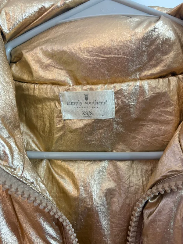 Simply Southern Puffer Vest Gold - Image 2