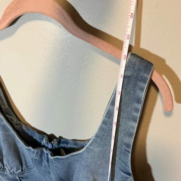 12th Tribe Denim Corset Mini Dress Blue Medium Wash XL NWT Country Western - Image 10