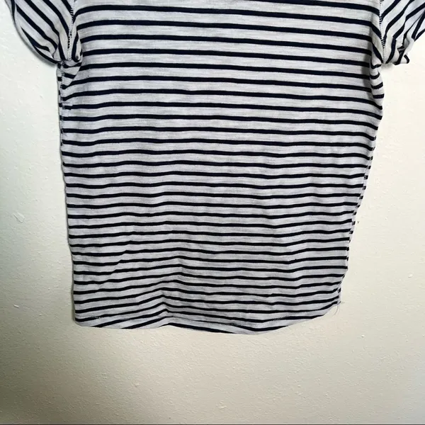 Free People We The Free Women's Size XS Night Sky‎ Top Blue Striped Short Sleeve - Image 9