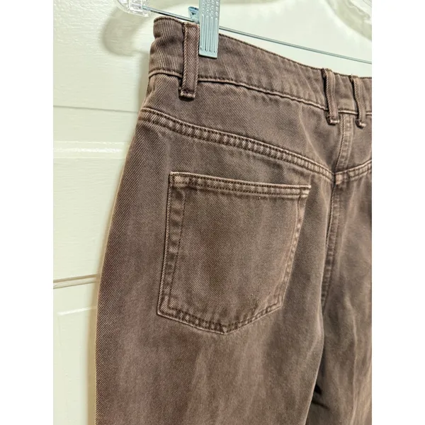 Collusion x005 Womens Brown‎ Straight Leg High Rise Button Fly Jeans Size 30 - Image 4