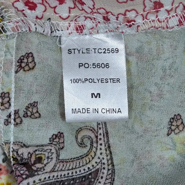 Gigio USA Patchwork Paisley Floral Button Down Sheer Tunic‎ Shirt TC2569 Medium - Image 5
