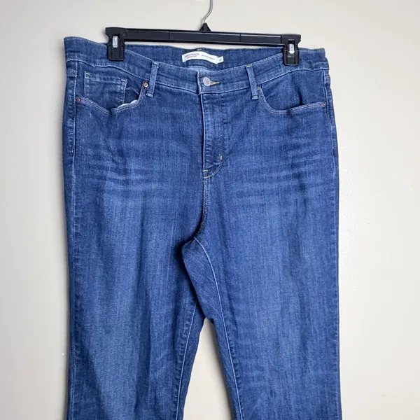 Levi Strauss Signature Jeans 18 Blue Plus Mid Rise Straight Leg Stretch Denim - Image 10