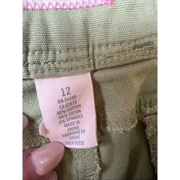 American Eagle Womens 12 Kiwi Green Stretch‎ Capri Pants Cropped Y2K - Image 6