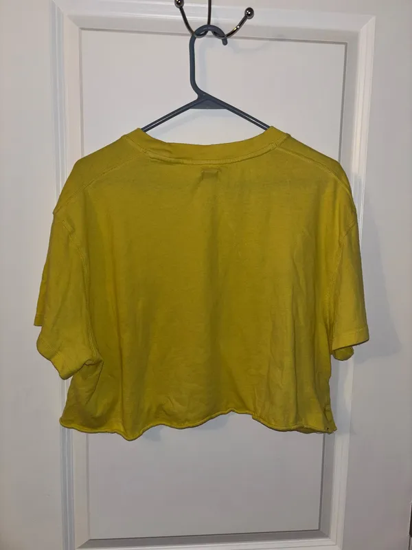 BDG Yellow Short Sleeve Crop Top, Sz M - Image 2