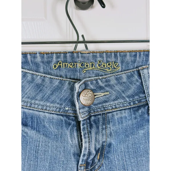 Vintage Y2K American Eagle Artist Bootcut Jeans Size 6 Blue Low Rise 90s Grunge - Image 6