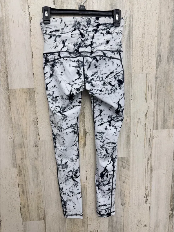 Marble Print High Waist Leggings Women’s Small Black White Workout Yoga - Image 9