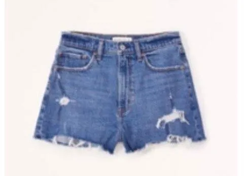 Abercrombie Distressed Curve Love High Rise Mom Shorts - Image 3