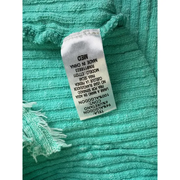 Easel Los Angeles‎ Ribbed Collared Neck Pullover Top Mint Green Size M - Image 13