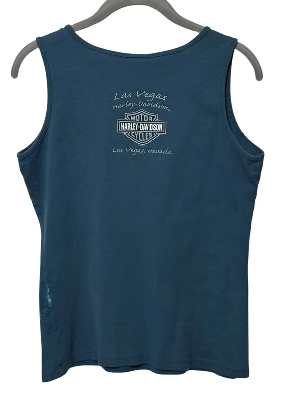 HARLEY-DAVIDSON Las Vegas Tank Top L Teal EUC - Image 7