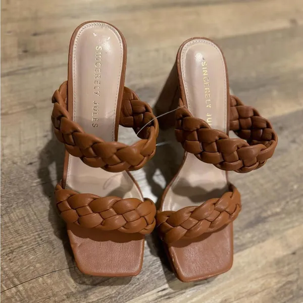 New! Sincerely Jules Braided Heeled Sandals Size 9 - Image 3