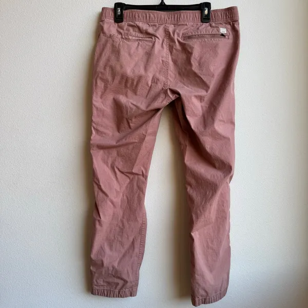 Vuori Ripstop Jogger Pants Womens Large Terracotta Pink Zip Pocket Drawstring - Image 4