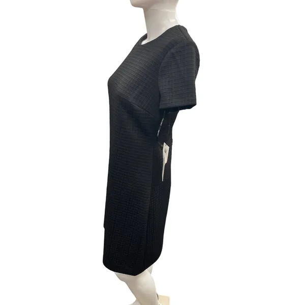 Calvin Klein SKU 498 Black Textured Short Sleeve Sheath Dress Size 4 - Image 2