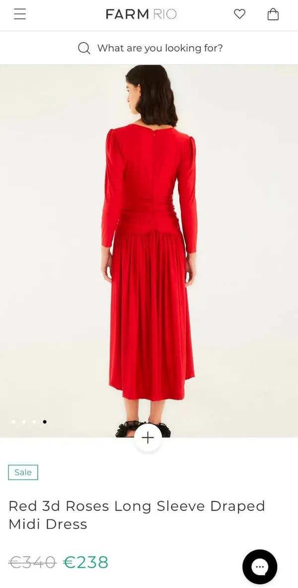 NWOT Farm Rio Pink 3d Roses Long Sleeve Draped Midi Dress Size S - Image 4