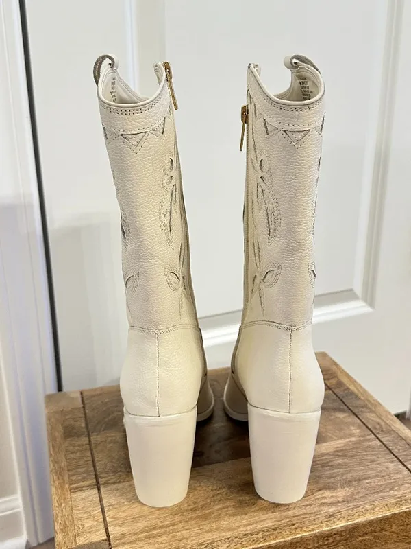 VINCE CAMUTO Alisah Square Toe Western Boot in Rich Cream Size US 8.5 - Image 5