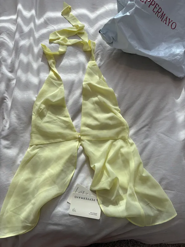At Last Halterneck Top - Yellow - Image 3