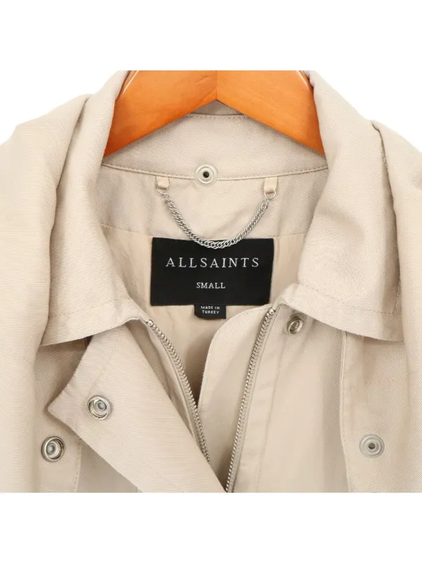 AllSaints Cherry Jacket in Barley Beige Hooded Zip Front S All Saints - Image 5