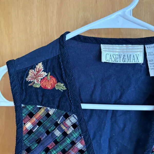 VTG Casey & Max Waistcoat Vest Womens Small Navy Fall Cardigan Style‎ India - Image 4