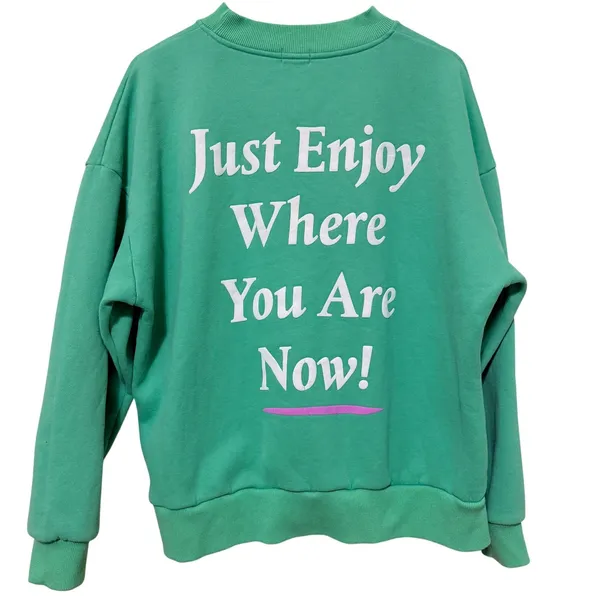 Yllw Graphic‎ Sweatshirt Mint Green Womens Small Athleisure Casual Spring - Image 2