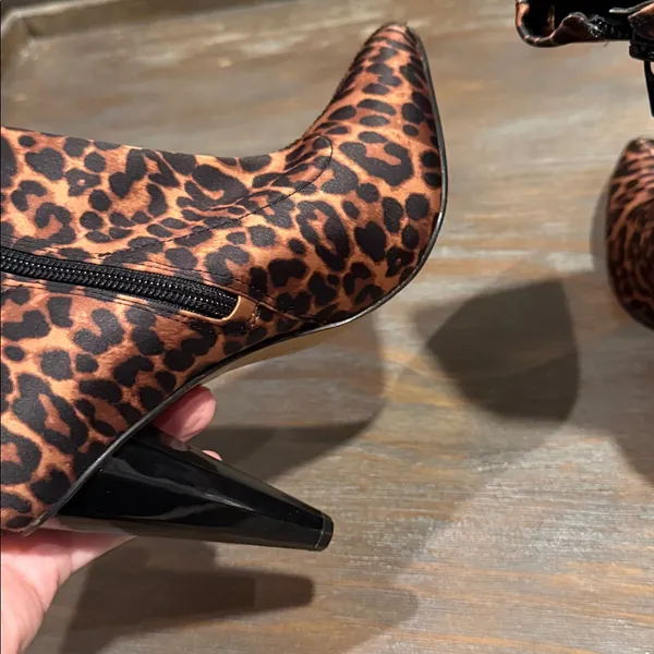 INC Mateo Leopard Print Ankle‎ Boots Size 6 NWOB Animal Print Pointed Toe Hee - Image 8