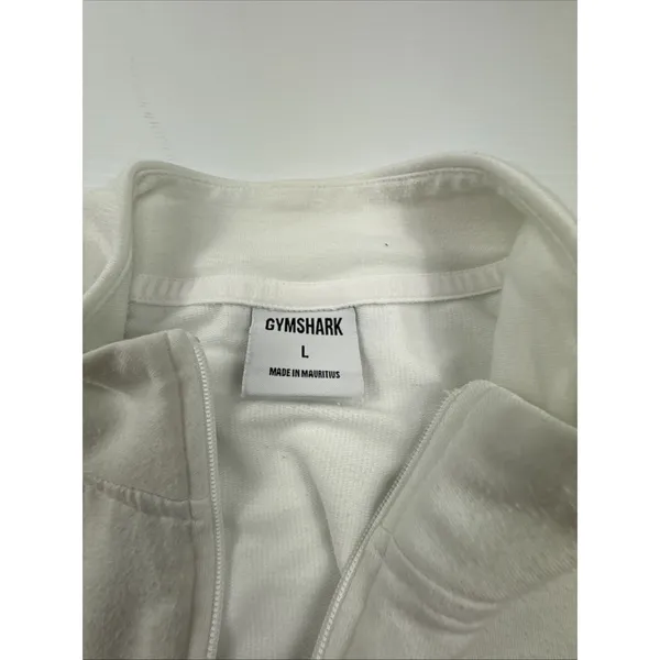 Gymshark Training Pippa 1/4 Zip Pullover White Cropped Top L - Image 2
