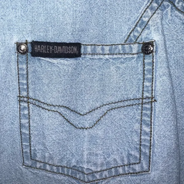 Harley-Davidson Denim Vest | Y2K Vintage |‎ Size M - Image 7