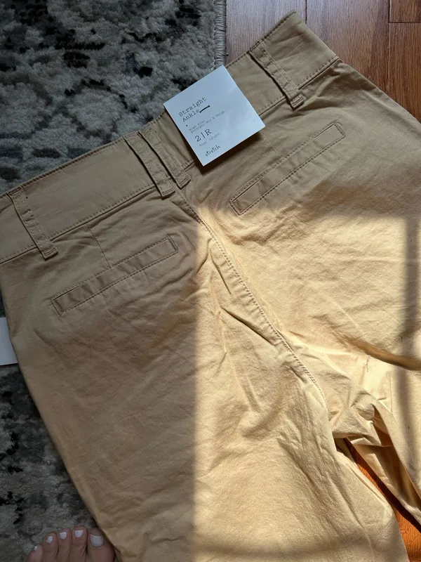 Khaki Chino Ankle Straight Pants - Image 6