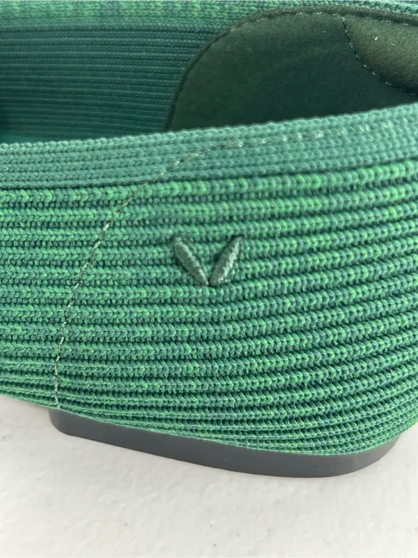 Vivaia Samantha Walker Forest Green Square-Toe Loafers Size 41 or US 9.5 - Image 9