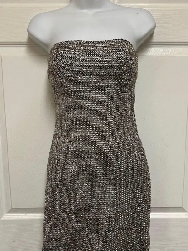 Silver Strapless Dress - Image 2