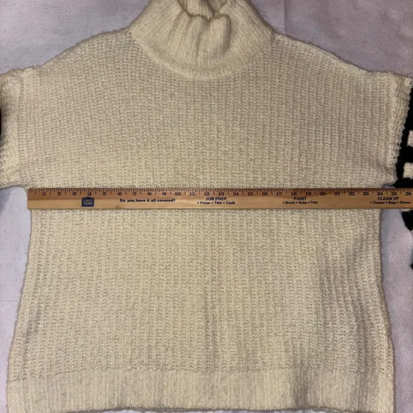 Urban Outfitters Gemini Cream Striped Sleeve‎ Turtleneck chunky knit Sweater - Image 5