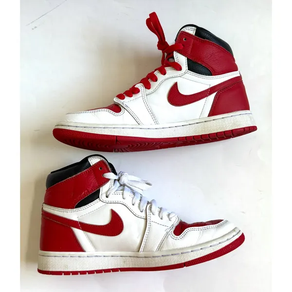 Nike Retro 1 Air Jordan Mid Sneakers Red Black White Size 7 Youth/8.5 Women - Image 6