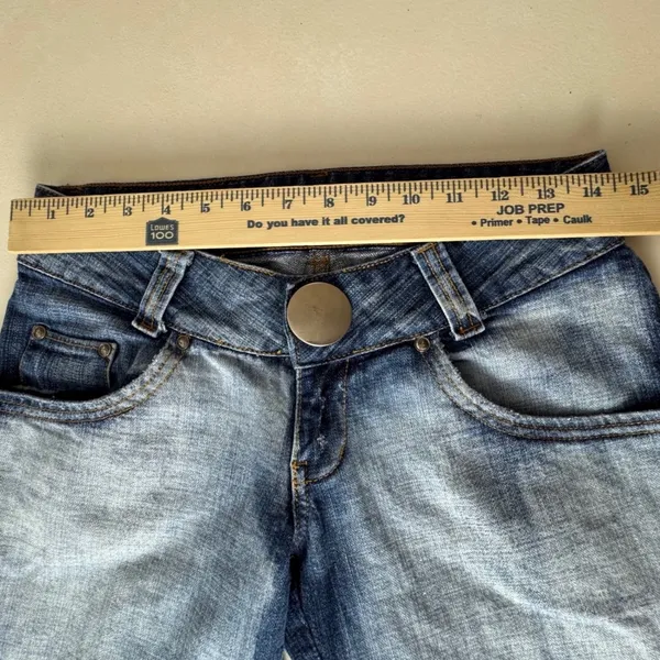 Womens Low Rise Flared Bootcut Jeans Blue Denim Y2K Boho Grunge ITLY 38 Coquette - Image 8