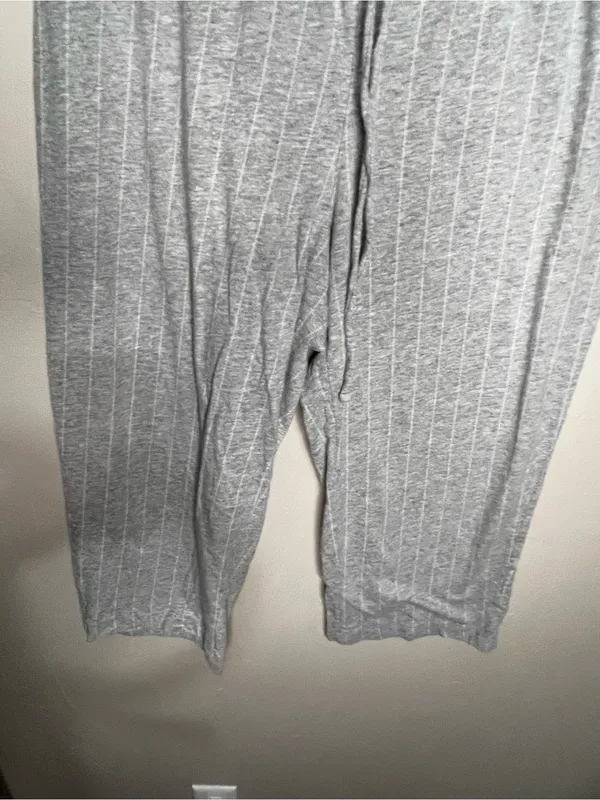 Lauren Ralph Lauren Essentials Bingham Knits Gray White Striped Capri Pajama Set - Image 11