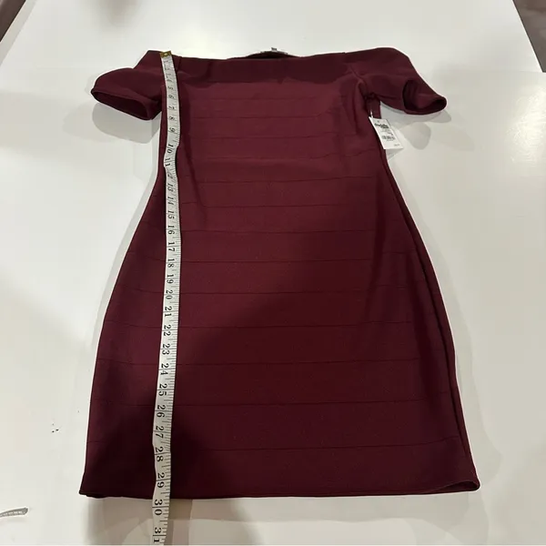 Charlotte Russe Burgundy Off the Shoulder Mini‎ Dress Size M - Image 8