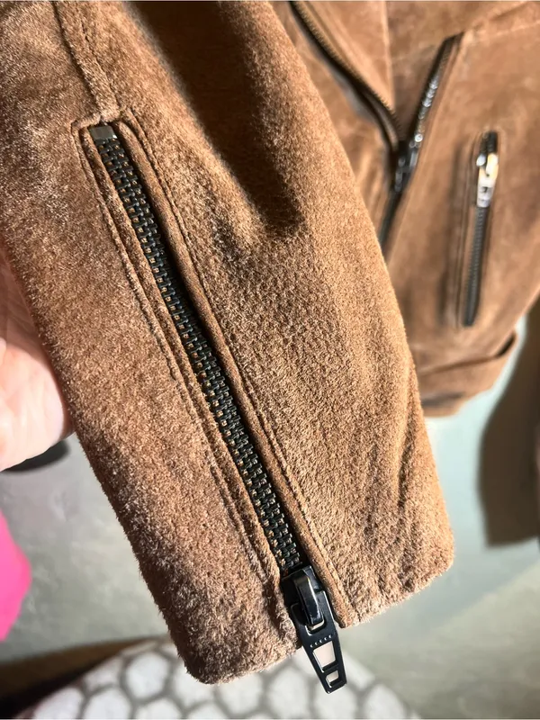 Blank NYC Suede Moto Jacket - Brown - Image 9