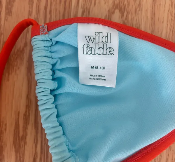 2 piece Wild Fable neon blue and orange bikini set - Image 3