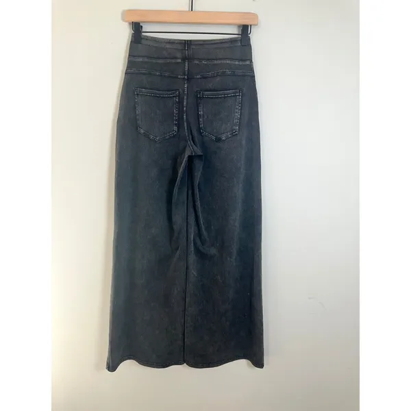 Halara Flex High Waisted Pockets Wide Leg Work Jeans Washed Black XS Regular - Image 7