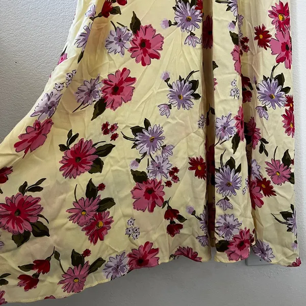 Zara Yellow Floral‎ Summer Maxi Sundress Dress Small - Image 6