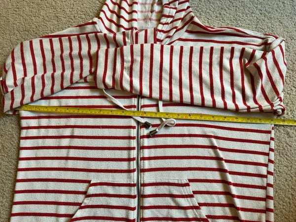 Maurice’s Women’s Size Large Red & White Striped Zip-Up Hoodie - Soft Casual Hooded Sweatshirt size large  - Image 7