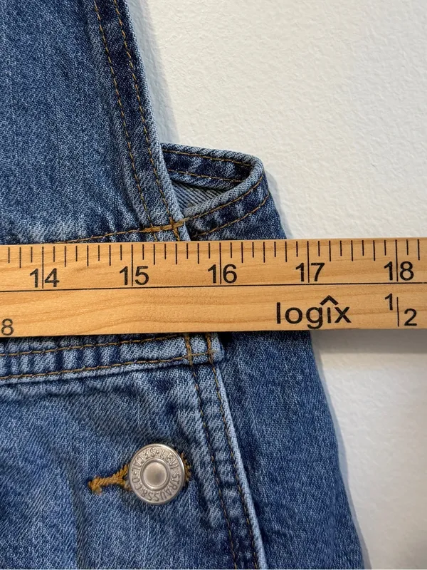 Levi’s Cotton Denim Overalls Shortalls Women’s Size Medium Blue - Image 6