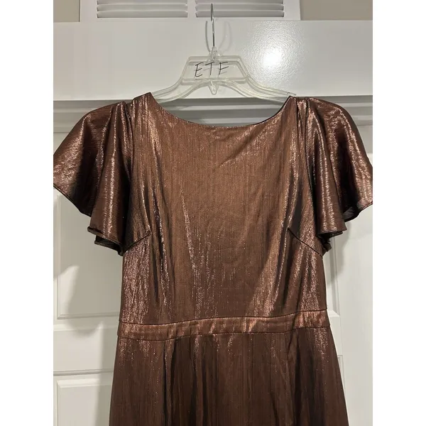 Sugarlips Sz Large Rina Metallic Aspen Dress Formal Wedding Gala Stretch Bronze - Image 2