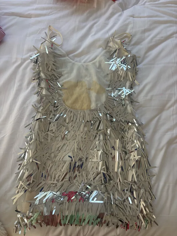 White Fox Boutique Sequin Dress Silver - Image 4